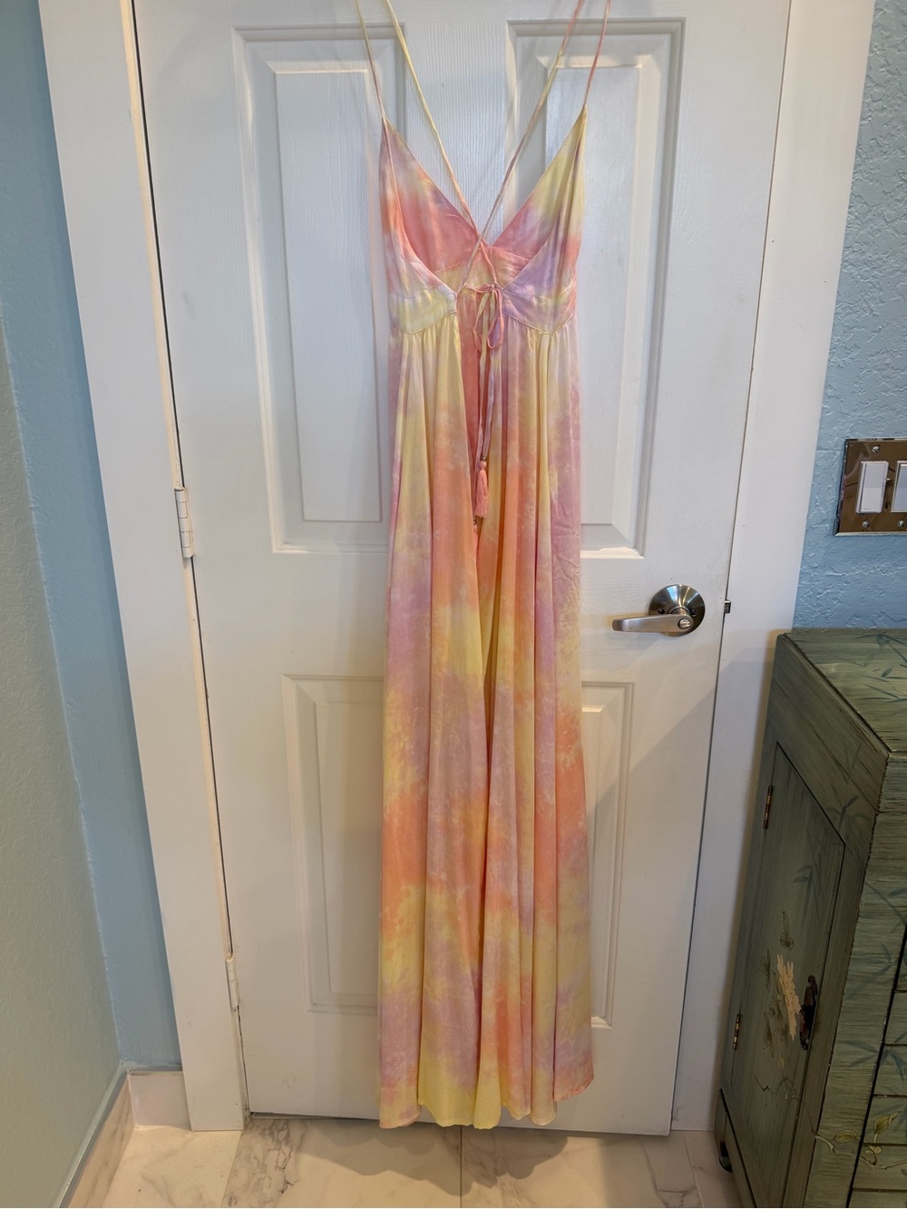 Tiare Hawaii Tie-Dye Maxi Halter Top Dress